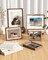 8.5x11 Picture Frame USA-Sourced Natural Oak Solid Wood Photo Frame Handcrafted Rounded Corner Wooden Frame with Real Glass Display Photos 6x8 with Mat or 8.5x11 Without Mat